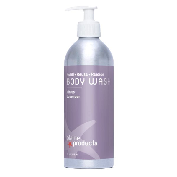 Plaine Products Returnable, Refillable Body Wash: Citrus Lavender 16 oz (Original with Pump)