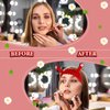 Face Wash Headband, Palm and Snail Spa Hair Bands Makeup Headbands Women Cartoon Cute Coral Fleece Elastic Headband Creative Hair Accessories for Washing Face Shower Sports Beauty Skincare (Red)