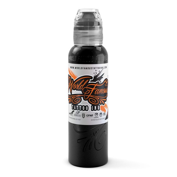 World Famous Black Tattoo Ink, Vegan and Professional Ink, Made in USA, True Black, .5 oz