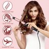 3 in 1 Curling Wand Set - SIQUER Hair Waver Curling Iron for Women with 3 Interchangable Ceramic Beach Waves Wands 1/2 Inch to 1 1/4 Inch Fast Heating Up Hair Curler with Box (Rose, Black)