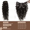 Hetto Curly Hair Clip in Extensions Human Hair #2 Darkest Brown Curly Clip in Human Hair Extensions Natural Wavy Clip in Hair Extensions Human Hair 18 Inch 7Pcs 105g