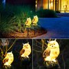 SmilingTown 2 Packs Owl Solar Garden Lights Outdoor Decorative Stake Light Waterproof Owl Decory to Scare Birds Away Yard Patio Lawn Ornaments Halloween Decorations