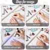 Mini UV LED Nail Lamp for Gel Nails with 9 LED and Nail Cuticle Pusher Portable Gel LED UV Nail Lamp Stainless Steel Manicure Tool with 2 Pieces Nail Files for Girl Woman Home (Silver)