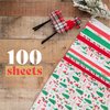 Christmas Tissue Paper for Gift Bags- 100 Sheets of Tissue Paper for Christmas Gift Wrap- (20"x20") Holiday Tissue Paper Bulk 100 Sheets (Merry Christmas Theme)