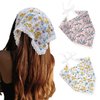 Urieo 2 Pcs Floral Head Scarf Headband Boho Chiffon Hair bandana Triangle Hair Scarf Head Bandana Party Daily Tie-Back Head Kerchief for Women and Girls