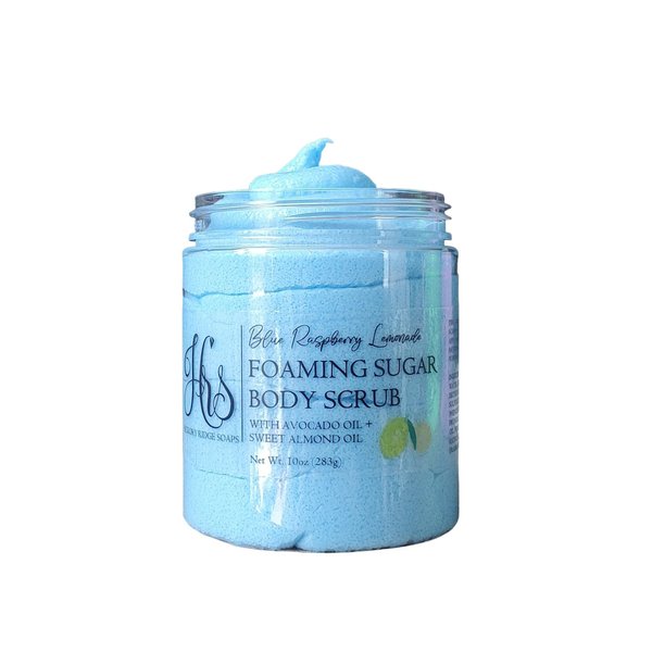 Blue Raspberry Lemonade Foaming Sugar Scrub | Whipped Body Scrub | Cleansing Scrub | Emulsified Scrub | Moisturizing Body Scrub| Exfoliation
