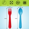 PLASKIDY Plastic Toddler Utensils Set of 12 Kids Utensils Forks and Spoons - BPA FREE/Dishwasher Safe Toddlers Silverware Set Brightly Colored Children's Safe Flatware Cutlery Set
