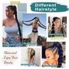EMMOR Long Braided Ponytail Extension with Hair Straight Wrap Around Ponytail Hair Extensions with Hair Tie Soft healthy Synthetic Hair Piece for Women girls Daily(33 inch Black ）
