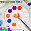4pcs Art Paint Tray Palette Plastic Pallet for Kids or Pupils to Painting, DIY Craft,Play Party at Home, Kindergarten or School, White