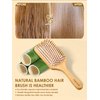 Adevwair Hair Brush-Bamboo Wood Paddle Brush for Women Men Massaging Scalp Increase Hair Growth
