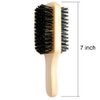 Bristle Hair Brush - Double Sided Soft and Hard Pocket Comb for Men Hair Brushes, Facial Beard Brush