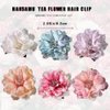 6Pcs Flower Hair Clips Hawaii Bohemian Flower Hairpin Tea Flower Artificial Tropical Hair Clip for Women Girls Seaside Holiday Vacation Beach Party Bridal Hair Barrette Accessories