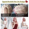 Wigs For Black Women, Bob Synthetic Wig, Light And Breathable, No Knot, Anti-Falling. Suitable For Work, Live, Party, Cosplay(200% Density),Gift: Wig Stand, Wig Brush, Wig Cap (15", Pink)