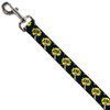 Dog Leash Fist Pump Black Yellow 4 Feet Long 0.5 Inch Wide