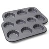 Sinsanye 2 Pack Mini Tart Pan, 2.75" Egg Tart Molds 6-Cavity Non Stick Fluted Mini Tart Mould, Reusable Quiche Bakeware Carbon Steel for Pies, Quiche, Cheese Cakes, Desserts(Not Included Cutting Mold)