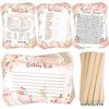 Fumete Birthday Party Games 100 Pcs Who Knows The Birthday Girl Game with 20 Pencils Girly Birthday Cards Set for Child Teen Adults Sweet Sleepover Party Supplies for Girls, 4 Activities (Rose)