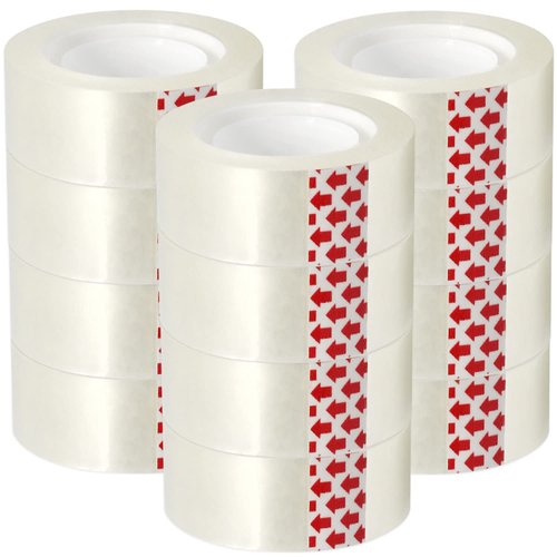 Turxayox 12 Rolls Transparent Tape Refills for Dispenser, Clear Tape, 3/4 x 1000 Inches, Easy Tear, Glossy Gift Wrap Tapes, Home Office Supplies and Back to School Supplies for College and Classrooms