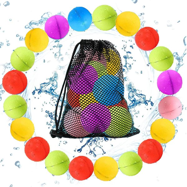 Tonoviviy Water Bomb Balloons Reusable,Refillable Water Balloons for Kids and Adults,Magnetic Water Balloons for Summer Toys,Pool Toys,Summer Parties and Outdoor Toys (20PCS)