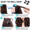 Selizo Hair Curlers 36 Pcs Set with 24Pcs Hair Curlers 4 Sizes and 12 Pcs Hair Clips for Long Medium Short Thick Hair, Black