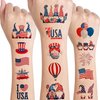 12 Sheets 4th of July Temporary Tattoos for Kids Adult, 4th of July Gnomes Party Supplies Favors Decorations Patriotic USA American Flag Fake Tattoos Stickers Independence Day Goody Bag Stuffers