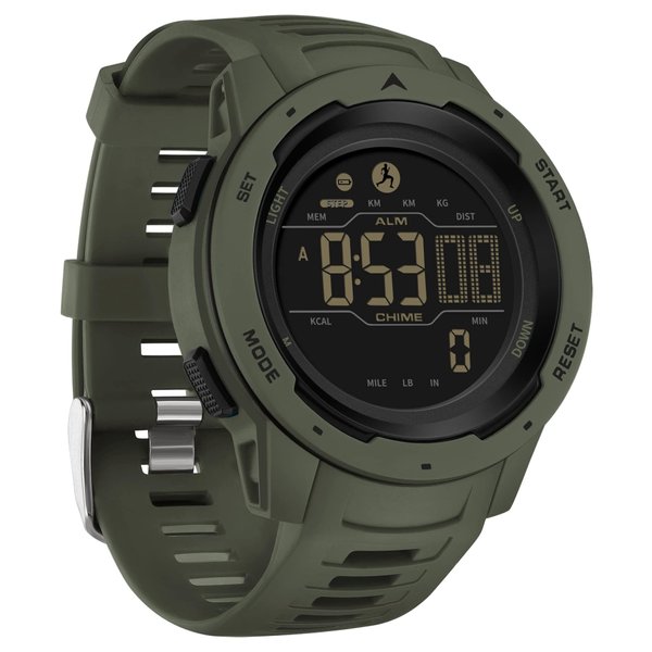 findtime Men's Digital Watch Waterproof Pedometer Watches Sport Watch Step Counter Calorie Military Watch with Stopwatch Alarm LED Backlight Countdown