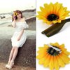3Pcs 3.9" Lady Girls Sunflower Hair Alligator Clips Hairpin Hair Clamp Hair Styling Accessories for Party Beach Vacation Wedding Bridal Barrettes (Yellow)