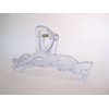 Generic Long clear frosted blueish/gray hair claw clip for long hair