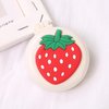 1Pc Travel Hair Brush with Mini Mirror - Portable Folding Round Massage Brush for Girls and Women, Strawberry Hair Care