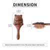 Rhinenet Handmade Wooden Paddle Hair Brush Air Cushion Comb Black Golden Sandalwood Cute Animal Shaped Anti-Static Brush for Massaging Scalp Women Men Kids Thick Thin Curly Dry Hair (Bear Shaped)