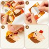 Haooryx 300pcs Fall Hedgehog Make A Face Stickers Scene Roll, Make Your Own Hedgehog Decorative Sticker Mixed and Match Self-Adhesive DIY Autumn Theme Sticker for Thanksgiving Scrapbook Laptop Decals