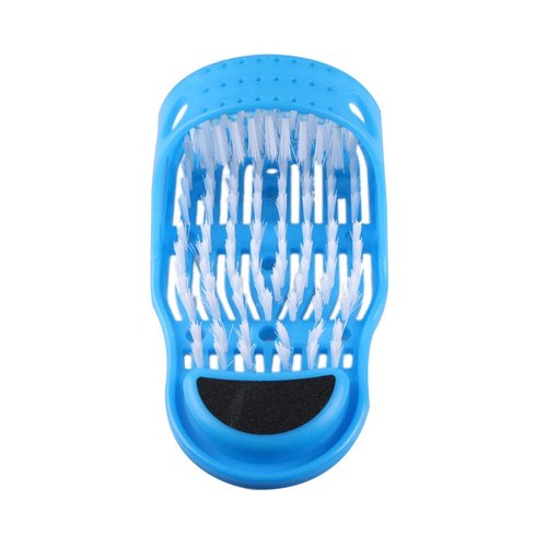 EVERMARKET Magic Feet Cleaner Simple Foot Scrubber Feet Shower Spa Easy Feet Cleaning Brush Exfoliating Foot Massager Slipper(Blue)
