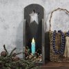 CVHOMEDECO. Real Wax Hand Dipped Battery Operated LED Timer Taper Candles Rustic Primitive Flameless Lights Decor, 4-3/4 Inch, Teal, 6 PCS in a Package