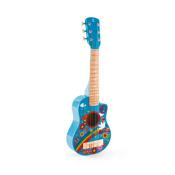 Hape Kid's Flower Power First Musical Guitar| 26 Inch Musical Instrument with Vibrant Sound and Tunable Nylon Strings