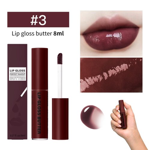 MAEPEOR Butter Lip Gloss 13 Colors Moisturizing Non-Sticky Lip Gloss Butter Natural Hydrating Long Lasting Lip Oil Gloss (Color 03)