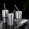 Hiware 12-Pack Reusable Stainless Steel Metal Straws with Case - Long Drinking Straws for 30 oz and 20 oz Tumblers Yeti Dishwasher Safe - 2 Cleaning Brushes Included