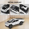 Cybertruck Diecast Metal Toy Trucks with Lights and Sounds, 1/32 RV Campground Vehicles Toys for Boys Girl Women Adult, Ages 3 and Up (Silver)