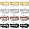 Wig Clips To Secure Wig No Sew, 12 Pcs 10-Teeth Chunni Clips, Wig Combs with Safety Pins Hair Extension Clips Styling Tools for Women Girls Wig Headscarf, 4 Colors (Gold, Silver, Brown, Black)