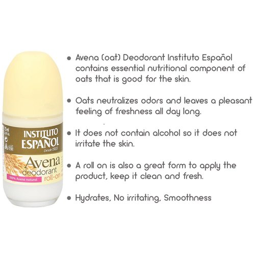 Avena Oat ROLL ON Deodorant Soft Fresh NEUTRALIZES Odors All Day NO Irritation