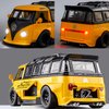 Toy Bus VW T1 Bus Toys Diecast Model Trucks,Pull Back Cars with Lights and Sounds for Kids Age 4-8 Volkswage Bus with Remoavable Top Yellow