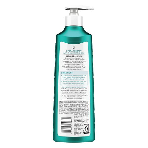 Curel Hydra Therapy 12 Ounce Wet Skin Moisturizer Pump (354ml) (2 Pack)