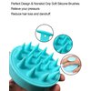 YQBOOM Shampoo Brush Scalp Massager 2 Pcs Silicone Shower Brush Hair Manual Dandruff Brush Waterproof Hair Scrub Tool for Wet Dry Hair Ladies Men Black Blue