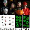 HOWAF 10 Sheets Halloween Glow Spiders Temporary Tattoos, Glow in The Dark Spider Cobweb Tattoos for Happy Halloween Makeup Cosplay Party Favors, Trick or Treat Tattoos Sticker 70+pcs