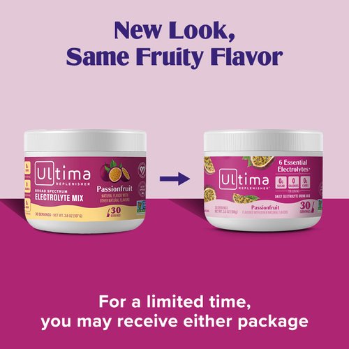 Ultima Replenisher Daily Electrolyte Drink Mix – Passionfruit, 30 Servings – Hydration Powder with 6 Key Electrolytes & Trace Minerals – Keto Friendly, Non- GMO & Sugar-Free Electrolyte Powder