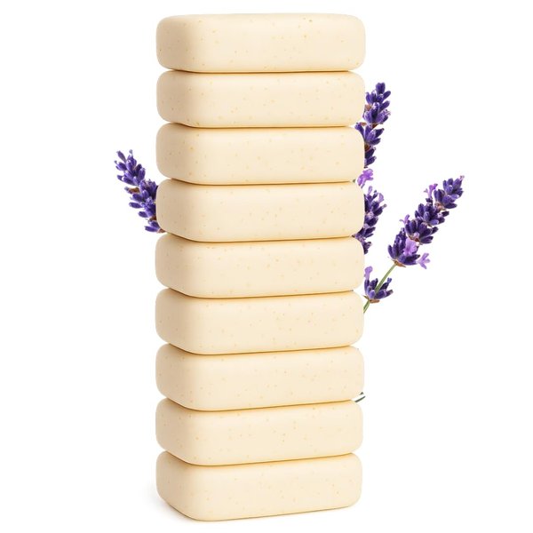 Organic Laundry Soap Bar with Lavender for Sensitive Skin - Delicate Stain Remover Clothes, Underwear, Collar - 9 pcs