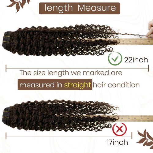 Hetto Curly Clip in Extensions Real Human Hair #2 Darkest Brown Natural Wavy Clip in Hair Extensions Human Hair Curly Clip on Human Hair Pieces 16 Inch 7Pcs 105g