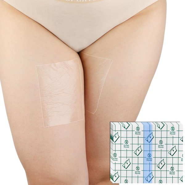Thigh Lift Tape Transparent lifting Adhesive Bandage Patch for Leg Body Sagging Skin Fat Cellulite Invisible Anti Chafing Ultra-Thin Inner Paste Waterproof Pad Disposable 4"x4.7" (Pack of 50)