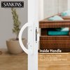 SANKINS Sliding Patio Door Handle Pull Set, White Diecast Non-Keyed Gate Handle Set for Mortise Lock Style Glass Door, Replacement Handle for Sliding Glass Door Fits 3-15/16” Hole Spacing