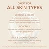 Dionis Goat Milk Skincare Verbena & Cream 8.5oz Hydrating Body Lotion and 3.3oz Hand & Body Moisturizing Travel Size Cream Bundle, Natural Ingredients, Made in the USA, Cruelty Free, Paraben Free