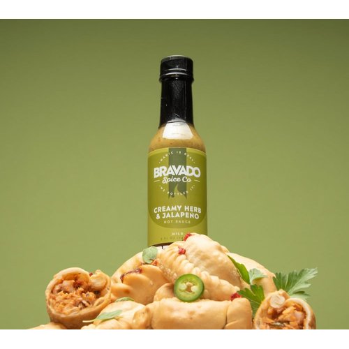 Creamy Herb And Jalapeño Hot Sauce By Bravado Spice Gluten Free, Vegan, Low Carb, Paleo Hot Sauce All Natural 5 oz Hot Sauce Bottle Award Winning Gourmet Hot Sauce