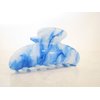 Marbled turquoise blue and white acrylic hair claw clip
